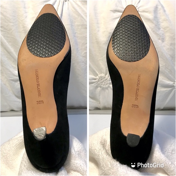 Like🆕 MANOLO BLAHNIK Black Kitten Heels  US 8 - Picture 9 of 13